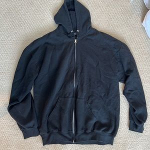 2XL Black Fruit of the Loom Zip Up Hoodie